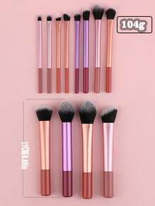 12pcs Professional Makeup Brush Set - Soft Synthetic Bristles, Multi-Color Long Handles, Suitable For Face & Eyes, Portable Size, Vegan & Cruelty-Free, Including Foundation, Blush, Eyeshadow, Concealer, Lip And Contour Brushes - Multicolor - View 7