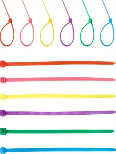 Bộ 100/300 dây buộc cáp nylon nhiều màu, lý tưởng để cố định cáp, thích hợp sử dụng trong nhà, vườn, gara và xưởng.