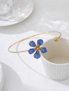 1pc Women's Enamel Floral & Geometric Choker Necklace - Enamel Flower Necklace - View 3