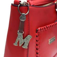 Metal Keychain With Engraved Initial And  Calendar - Handmade Gift Of Mexican Heritage - Letter M - View 6