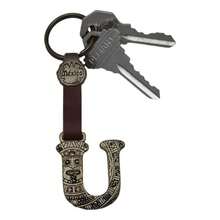 Metal Keychain With Engraved Initial And  Calendar - Handmade Gift Of Mexican Heritage - Letter U - View 5