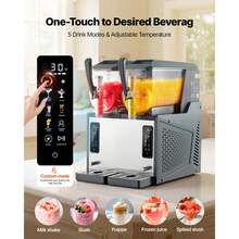 Slushie Machine, 4L/135oz X 2 Tank Slushy Machine For Home, No Ice Needed Frozen Drink Maker, Margarita Maker With Self-Cleaning, For Frozen Margaritas, Frappés, Milkshake & More - 4L/135oz X 2 Tanks - View 2
