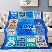 Personalized "Best Son Ever" Fleece Blanket - Perfect Gift For Dad On Birthday Or Any Special Occasion - Multicolor - View 7