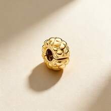 Hạt charm mạ vàng lấp lánh, phù hợp với vòng tay kiểu rắn nguyên bản, dây chuyền để tự làm trang sức bạc 925, quà tặng trang sức cho nữ, con gái. - Vàng - Xem 13