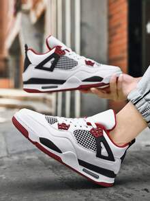 Men's Athletic Shoes, Outdoor Commuter Shoes, Stylish And Versatile, Breathable Mesh Design, Durable Air-Cushioned Outsole, Fashionable Basketball Shoes, A Must-Have For Holiday Gifts And Birthday Gifts. - Đỏ rực - Xem 4