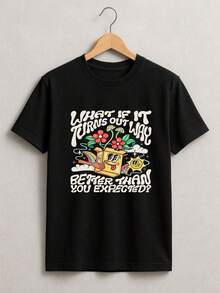 Black T-Shirt, 100% Cotton, Featuring A Vibrant "What If It Turns Out Way Better Than You Expected?"Print.Perfect For Spreading Positivity And Encouragement... - 白色 - 查看 6