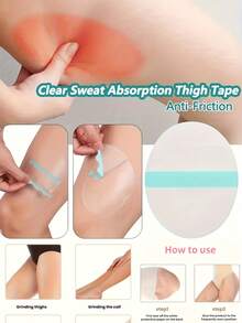 20/50pcs Ultra-Thin Transparent Anti-Chafing Thigh Bands, Suitable For Plus Size, Soft Breathable Friction-Free Protectors, Invisible Anti-Sweat, Applicable For Yoga, Running, Skirts, Shorts, Dresses - Multicolor - View 2