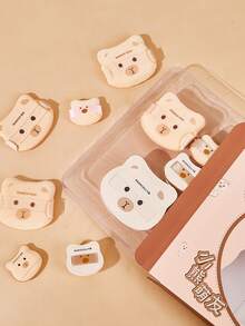 This 8-Piece Makeup Set Is Suitable For Both Wet And Dry Use. It Features A Soft Sponge Material, An Adorable Cartoon Bear Design, High Elasticity, Even Coverage, Skin-Friendly Formula, Doesn't Absorb Much Product, And Is Easy To Clean. The Powder Puff Is Perfect For Everyday Makeup, Makeup Artist Use, And Travel. - Apricot - View 6