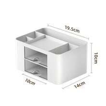 2-Drawer Desktop Organizer, Multifunctional Pen Holder, 5-Compartment Desktop Organizer And Storage, Office Desk Organizer - Multicolor - View 15