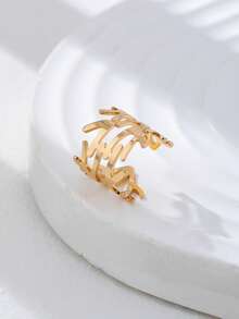 1只金色珊瑚造型耳环，海洋主题沙滩耳环，适合日常佩戴和度假 - 金色 - 查看 4