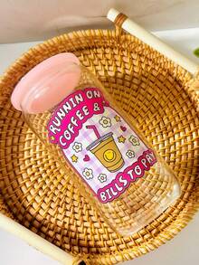 1套/抹茶咖啡冰饮玻璃吸管杯，家用办公果汁饮料吸管杯，厨房用品吸管水杯，耐热玻璃杯，夏季冬季饮具，生日节日派对礼物 - 彩色 - 查看 6