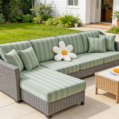 1 pieza Funda gruesa de tela de felpa elástica para sofá de exterior, resistente a las manchas y apta para mascotas, lavable a máquina, resistente a la decoloración y de fácil almacenamiento, para decoración de jardín, patio y vacaciones, se ajusta a cojines de sofá de patio de 1/2/3/4 plazas