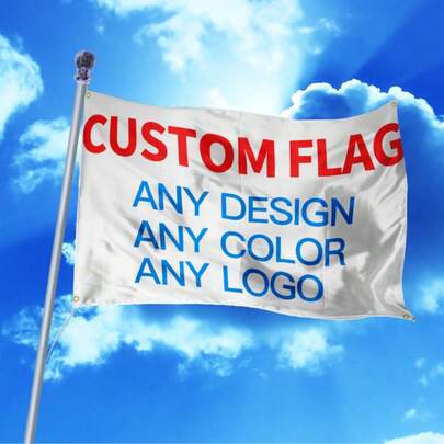 1 pieza Bandera personalizada Bandera personalizada Bandera para exteriores Agrega tu propia imagen/texto Bandera de un solo lado para uso en interiores y exteriores