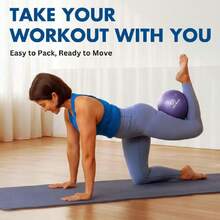 ProBody - Pelota de pilates pequeña de yoga, bola de ejercicio de 9 pulgadas con guía de ejercicio, mini bola de terapia suave de colores frescos, bola de estabilidad, bola de entrenamiento de,44460458 - Marrón - Ver 2