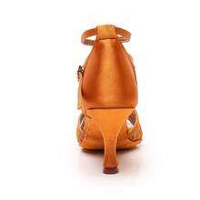 7cm High Heel Latin Dance Shoes For Women, Professional Practice Dance Shoes For Dance Hall And Studio - Brown - View 4
