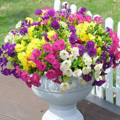 1pc/8pcs/30pcs Colorful Artificial Flower, UV-Resistant Hanging Basket Decor, Suitable For Living Room, Bedroom, Desk, Wall, Outdoor, Garden, Corridor, Balcony, Wedding, Bouquet, Summer, Home Decor, Vase Arrangement, Birthday Gift, Graduation Gift