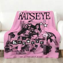 1Pc KATSEYE Inspired Tribute Pretty 'N' Punk Collage Theme Members Pyramid Formation Retro Polaroid Portraits Star & Bow Decorations Plaid Outfits Soft Pink Background Flannel Throw Blanket 280GSM Ultra Soft Warm Cozy Blanket For Teens Adults Bedroom Living Room Dorm Decor K-Pop Girl Group Fan Merchandise Featuring Digital Collage Illustration Punk Edgy Retro Aesthetic Available In Multiple Sizes 30x40 To 60x80 Inches Holiday Birthday Christmas Gift For Her Him Girlfriend Boyfriend Sister Brother KATSEYE Fans Collectors Snuggly Comfortable Lightweight Fluffy Edgy Iconic Statement Piece Blanket - Nhiều màu 7 - Xem 8