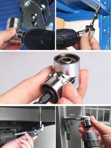 105度直角钻头适配器，六角柄螺丝刀斜钻头夹持器，电动螺丝刀钻配件，1/4英寸柔性角度延长钻头套装，磁性钻头套筒斜钻头，电动钻具和柔性轴 - 普通款 - 查看 6