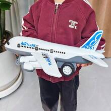 惯性飞机玩具，大型逼真客机玩具，耐用玩具，儿童礼物，男孩礼物，生日、万圣节、圣诞节礼物 - 白色 - 查看 13