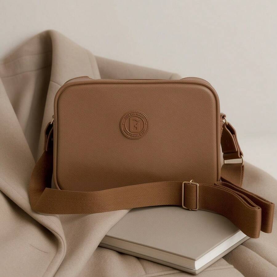 Women's Casual Minimalist Plain Textured Modern Elegant Adjustable Handbag - Special Offer Shipping - 駝色 - 查看 1