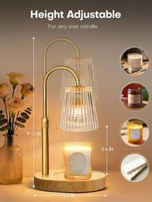 Candle Warmer Lamp With Timer And Dimmer Adjustable Height For Home Room Decor, Brithday Gifts For Women, Candle Warmer For Scented Jar Candles Mother's Day Gifts,Champagne - 1PC - 查看 4
