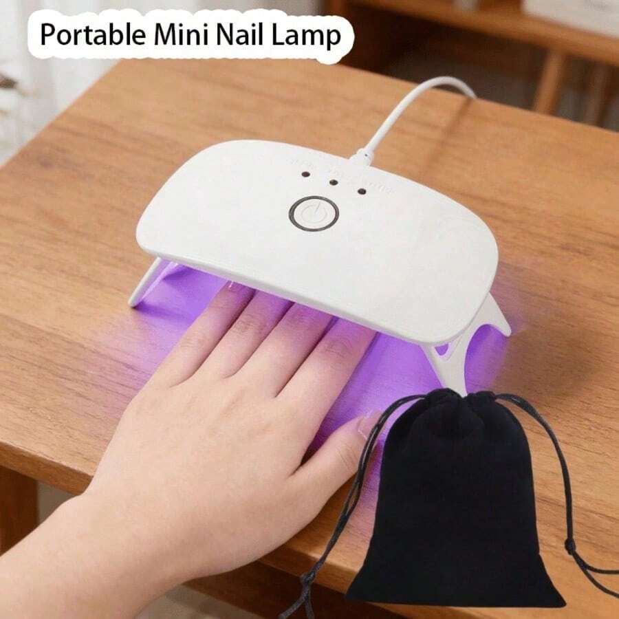 Lâmpada de Unha LED Portátil com Plugue, 8 Lâmpadas de Alta Luminosidade, Temporizador de 60s/90s/150s Cura Rápida, Lâmpada de Unha Compacta Super Brilhante com Cabo de Alimentação Longo, Lâmpada de Unha de Salão, Ferramenta de Unha Portátil, Adequada para Manicure em Casa, Manicure Portátil, Ideal para Iniciantes, Entusiastas de DIY, Técnicos Profissionais, Ótimo Presente para Natal, Dia dos Namorados - Multicolorido - Visão 1