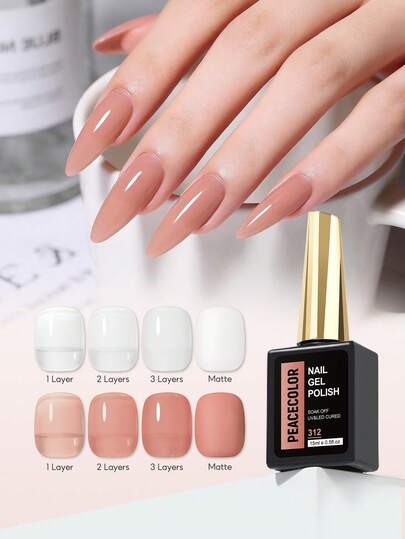  PEACECOLOR 15ML Jelly Gel Nail Polish UV LED Soak Off Semi-Permanent Long Lasting Nail Gel For Salon Home DIY Manicure
