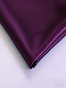 1pc Brown Solid Matte Satin Fabric, Modern Polyester Rectangular Plain Matte Satin Cloth, Suitable For DIY Projects, Dresses, Cheongsam, And Traditional Chinese Clothing - Dark Purple - View 7