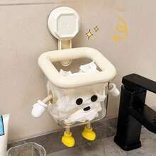 1 hộp đựng khăn giấy Dopamine, giá đỡ khăn giấy gắn tường bằng giác hút, hộp đựng đồ trang điểm phòng tắm. - trắng - Xem 4