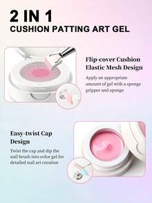 KAMUA 8件套二合一渐变美甲凝胶套装 - 6色渐变海绵印花凝胶指甲油，含海绵和点钻笔，适用于渐变美甲、扎染、美甲晕染，家用和美甲沙龙均可使用，无需擦拭，可轻松卸除，女士礼物，UV/LED灯 - 彩色 - 查看 7