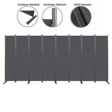 Room Divider 8-Panel -159" W * 71 "H Folding Privacy Screen For Indoor Space, Heavy-Duty Metal Frame & Polyester Fabric Portable Freestanding Partition For Bedroom,Office & Living Room-Black Gray - 1PC - Xem 7