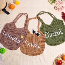 1 chiếc túi tote đi biển cá nhân hóa, túi tote đi biển móc len theo yêu cầu với tên người nhận, quà tặng cho phù dâu, túi tote mùa hè, túi quà cưới, túi du lịch cuối tuần, túi cho bé gái, quà tặng tùy chỉnh dành cho phái nữ. - Nhiều màu - Xem 12