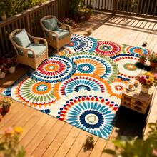 Vigorous  And Bright Colors Retro Mandala  Pattern Flannel Material Area Rug, Outdoor Carpet , 2D Digital Printing , Non-Slip Rubber Bottom, Multiple Sizes Available. Suitable For All Seasons, Washable, Machine Washable, Comfortable, Unique, As Birthday Gifts, Household Items, Wedding Items, Souvenirs, Home Decoration, Daily Life, Office Decoration, Birthday, Anniversary, Valentine's Day, Thanksgiving, Graduation Season, Christmas, Halloween, Mother's Day, Father's Day, Wedding, New Year Gift Decoration. Suitable For Shopping Centers, Restaurants, Kitchens, Bathrooms, Party, Game Room,Living Rooms, Bedrooms, Corridors, Balconies, Outdoor Doors, Door Mats, Entrance Mats, Non-Slip Mats, Offices, Cafes,  Yards, Rv Camping & Picnics,Piano Room Floor Decoration Rug.Suitable For Him, Her, Family Members, Boyfriend, Girlfriend, Father, Family Members, Mother, Lover, Daughter, Son, Grandfather, Grandmother, Teacher, Doctor, Nurse, Friend, Classmate, Pet. - Nhiều màu 4 - Xem 1