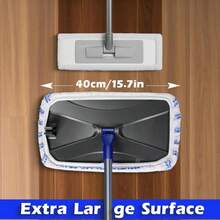 MASTERTOP Microfibre Flat Mop, Extended Wet Dry Large Floor Mop With 5 Reusable Pads &Amp; Telescopic Handle, Dust Mops For Laminate Wooden Hard Floor Vinyl Tile Floors Cleaning - Send 1 Cleaning Scraper - A - 查看 2