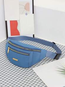 New Waist Bag, Large Capacity, Waterproof & Durable Nylon Chest Bag - Blue - View 5