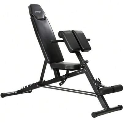 Multifunctional Weight Bench, Adjustable Incline And Flat Bench With 6-Position Backrest, 3-Position Seat, Black