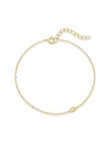 1 chiếc vòng tay thời trang tinh tế bằng bạc sterling 925 mạ vàng, đính đá opal hình bầu dục, có thể xếp chồng lên nhau, ít gây dị ứng, thích hợp cho nữ và bé gái đeo hàng ngày, quà tặng Ngày của Mẹ, quà cưới. - Vàng - Xem 12