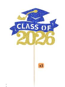 1 件/3 件 2025 毕业蛋糕装饰，祝贺 2025 毕业帽蛋糕装饰品，2025 毕业派对用品 - 彩色 - 查看 13