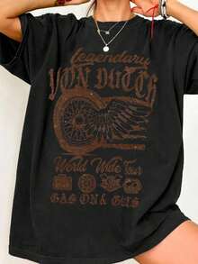 Graphic TeesVan Dutch Legendary World Wide Tour Vintage Oversized Graphic Tee Women's Short Sleeve Pure Cotton T-Shirt Loose Fit, Biker Streetwear Retro Tour Aesthetic Baggy 100% Cotton Pullover Gift100% Cottoncotton Top,Tops Women Summer,Everyday Outfits Women,Cute T Shirts - màu đen - Xem 1