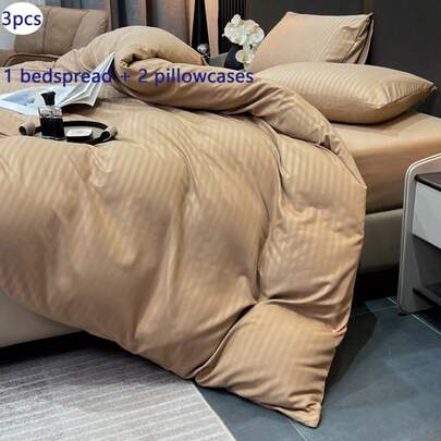 Bộ chăn ga gối 3 món mềm mại và thoáng khí, gồm 1 vỏ chăn + 2 vỏ gối, phù hợp với giường cỡ Full/Double/Queen, thiết kế họa tiết dệt, thấm hút mồ hôi, có thể giặt máy, phong cách tối giản, bộ chăn ga gối khách sạn sang trọng, thích hợp ngủ không mặc quần áo, phù hợp cho phòng ngủ chính, phòng khách, ký túc xá, khách sạn, homestay, trang trí phòng, sử dụng được quanh năm.