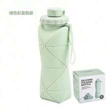 Silicone Collapsible Sports Water Bottles Outdoor Camping Folding Water Cup Large Capacity Travel Foldable Leakproof.Kettle - 綠色 - 查看 2