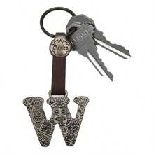 Metal Keychain With Engraved Initial And  Calendar - Handmade Gift Of Mexican Heritage - Letter W - View 5