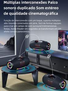 ZEALOT S89 250W Speaker With Maximum Output Power, Wireless Audio, Portable Outdoor Use, RGB Color Lighting, Up To 8 Hours Of Playtime, Supports Mobile Phones, Tablets, Computers And Televisions. SD, USB, AUX, Serial Pairing Function, Suitable For Cars, Outdoor Activities, Camping, Beaches, Family Parties. - S89 - 查看 8