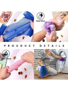1 miếng xơ mướp lưới kiểu châu Phi, dùng được cho cả nam và nữ, có thể dùng để tẩy tế bào chết toàn thân, chà xát cơ thể, chà lưng, giúp da mịn màng, có độ co giãn. - Nhiều màu - Xem 7
