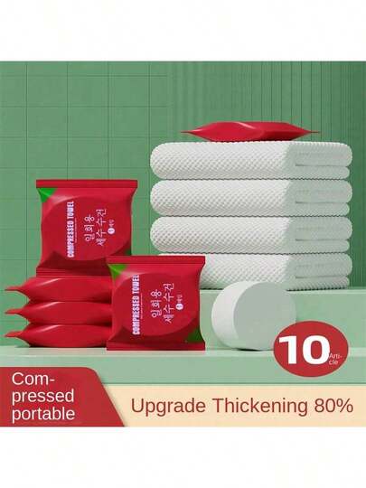 10 khăn tắm lớn dùng một lần, có thể sử dụng một lần rồi vứt bỏ hoặc tái sử dụng. Chúng mềm mại, nhanh khô, là những chiếc khăn mặt dày dặn và chắc chắn, khăn tắm du lịch tiện dụng, lý tưởng cho cắm trại và leo núi, và cũng có thể được sử dụng cho việc nhà và tẩy trang.
