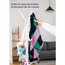 Archy Perchero Para Ropa Metalico 12 Ganchos Altura 1.70 Metros Rack Multifuncional Organizador de Closet Bolsas Gorras Perchero de Pie para Almacenamiento Casa Oficina PERCHERO12G (Blanco) - Blanco12G - Ver 3