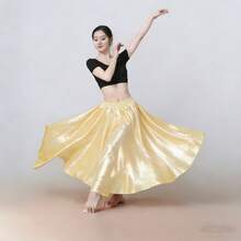 1件装时尚舞蹈长裙 女士缎面双开衩蓬蓬裙 肚皮舞 弗拉明戈 摇滚 - 彩色 - 查看 19