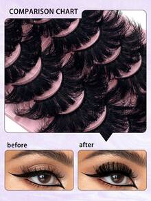 Bộ 10 cặp mi giả ENCHUW mềm mại, mỏng nhẹ, cong chữ D, làm từ lông chồn giả, trông như mi nối, tạo hiệu ứng mi dài và dày ấn tượng. - màu đen - Xem 4