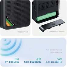 1 pieza Radio retro portátil, compatible con bandas AM/FM/SW 3, tamaño compacto, batería de 500mAh, recargable por USB, adecuado para uso en exteriores, con altavoz y conector para auriculares, opción ideal para exteriores, regalo exquisito para familiares y amigos en cumpleaños y festividades - Ver 11