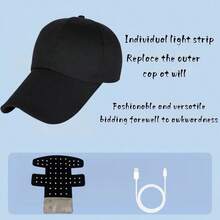 Wireless Red Light Laser Cap For Hair Growth - USB Rechargeable, Wireless Red Light Therapy For Men & Women, Hair Loss Treatment, Hair Root Strengthening, Modern Design, Highquality Light Emission - Black - View 9